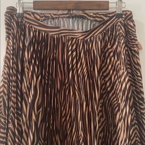 Silk Leopard Print Ankle Skirt